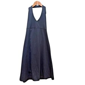 Patagonia Morning Glory Dress Halter Tie Back Black Outdoor Hiking Size M